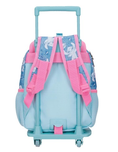 MOCHILA ADAP. 28CM. C/CARRO. STITCH HEARTS
